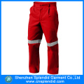 2016 bolsillos multifunción rojo hombre pantalones de seguridad de trabajo de algodón